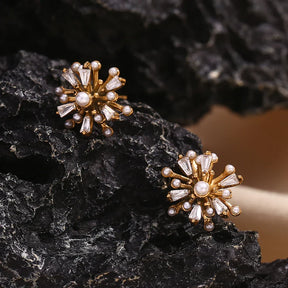 Brincos Elegância de Zircônia e Pérola