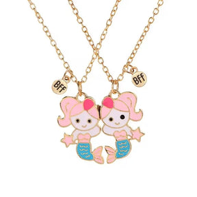 Cute Animal Magnet Necklaces for Women Girls Kawaii Best Friends Cat Rabbit Animal Pendant Chain BFF Friendship Jewelry Gifts