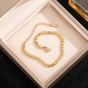 Pulseira Dourada de Zircão Brilhante - Joias Burnetts
