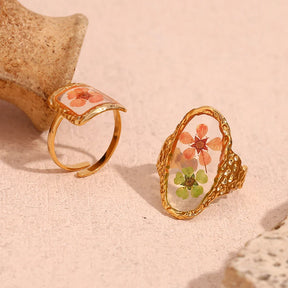 Anel Flor Vintage Oval com Zircônia e Ouro 18K