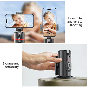 Suporte de telefone com rotação automática de 360 graus, rastreamento facial, dobrável, operação por gestos para smartphone móvel, vlog, transmissão ao vivo