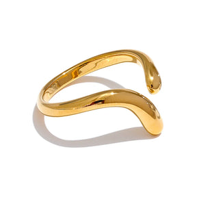Anel Minimalista Ajustável em Aço Inoxidável 18K