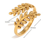 Anel Folha de Zircônia Banhado a Ouro 18K