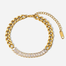 Pulseira Dourada Zircão Luxo Burnetts