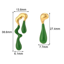 Brincos Assimétricos Waterdrop em Esmalte