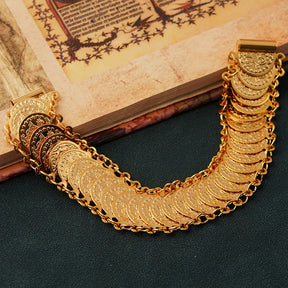 Pulseira Banhada a Ouro com Moeda Turca para Mulheres