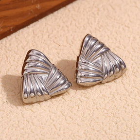 Brincos Triangulares Elegantes em Aço Inoxidável