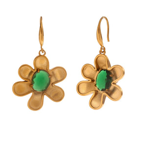 Brincos Flor de Zircônia Banhados a Ouro 18K