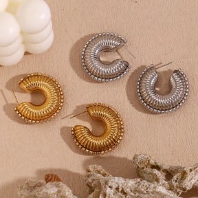 Brincos de Argola Oca com Zircônia Banhados a Ouro 18K