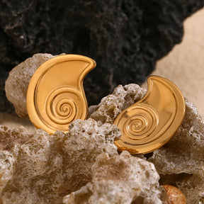 Brincos Espiral Dourada em Aço Inoxidável