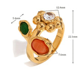 Anel Elegância Floral com Zircônias
