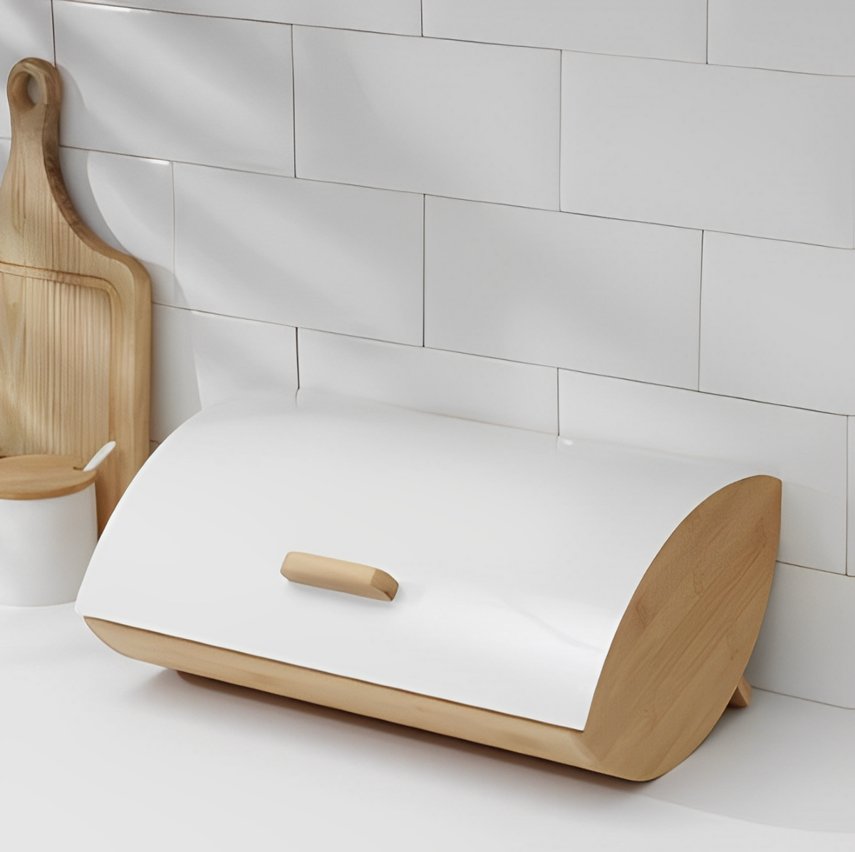Porta Pão em Bambu com Tampa de Acrílico 15%OFF Primeira Compra + Frete Grátis-Compre até 3 x sem Juros