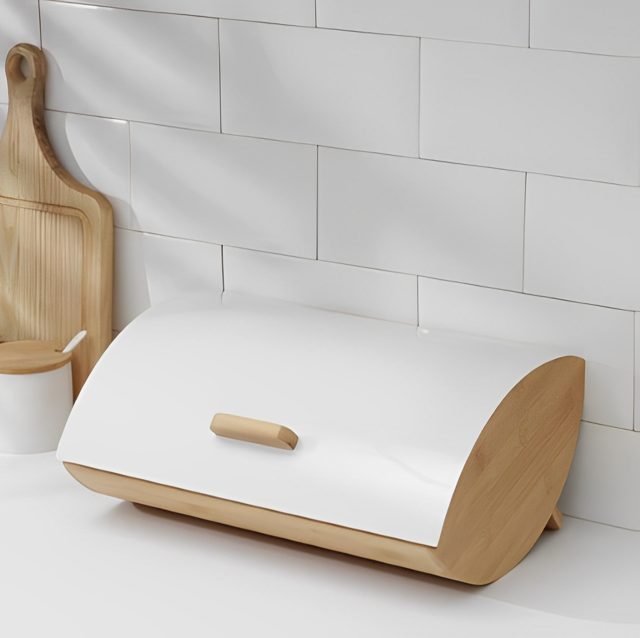 Porta Pão em Bambu com Tampa de Acrílico 15%OFF Primeira Compra + Frete Grátis-Compre até 3 x sem Juros