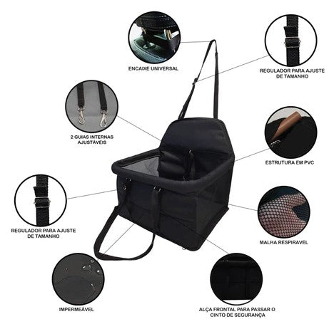 Assento Cadeirinha Transporte Carro para Pets [15%PrimeiraCompra]+Frete Grátis