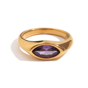 Anel Belle-Horse de Zircão Banhado a Ouro 18K - BT