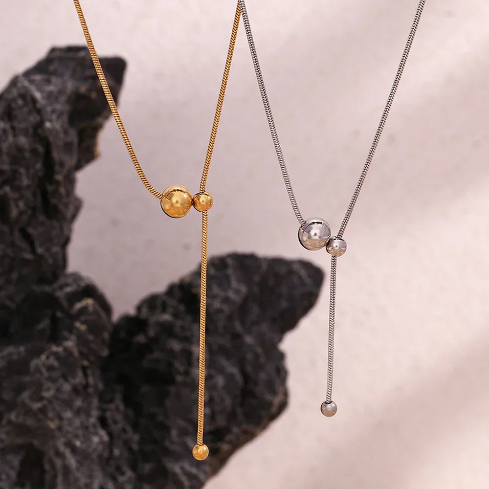 Colar Elegante Y-Shaped com Zircônia Banhado a Ouro 18K