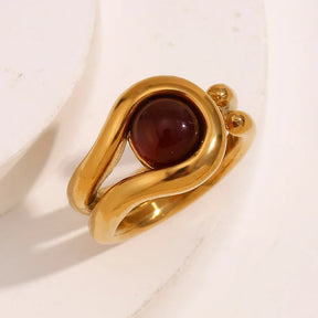 Anel Duplo com Zircônia Banhado a Ouro 18k