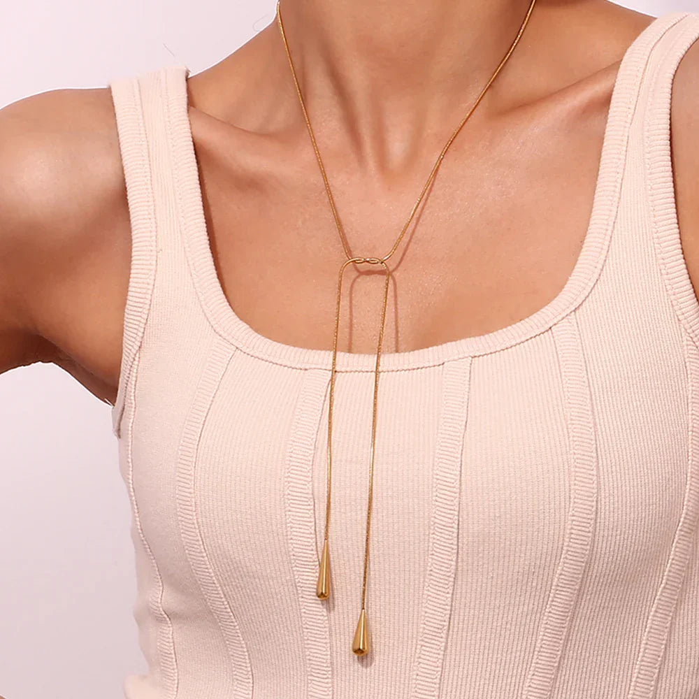 Colar Elegante de Corrente Cobra em Aço Inoxidável