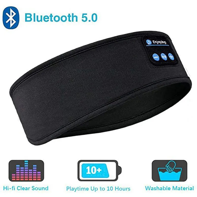 BANDANA INTELIGENTE PARA DORMIR 
COM BLUETOOTH - Fones de ouvido sem fio bluetooth sono máscara de olho fone de ouvido macio elástico confortável esportes bandana bluetooth música fone de ouvido