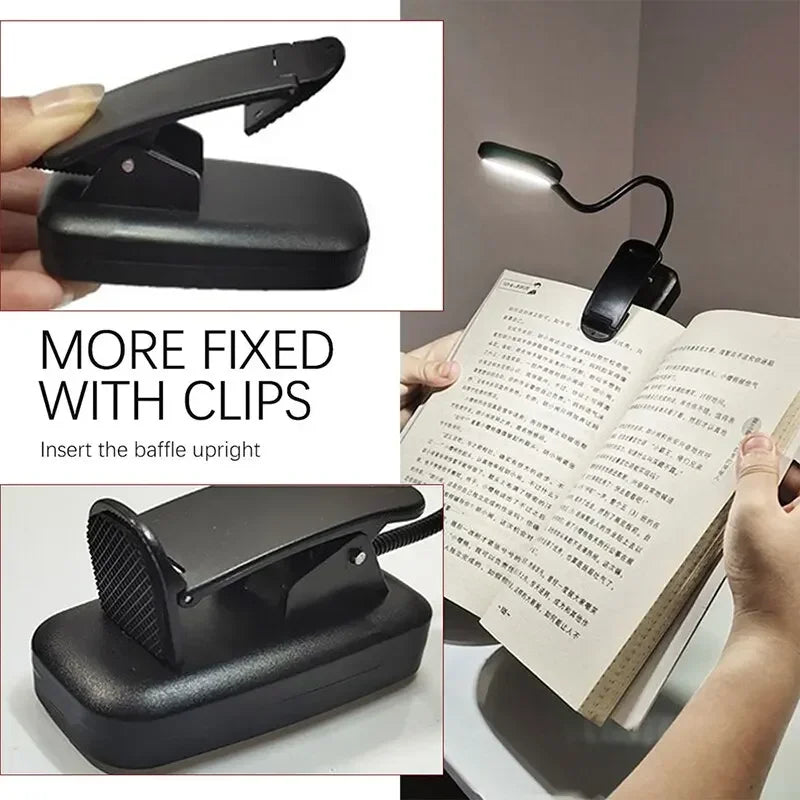 Mini led livro luz da noite ajustável clip-on lâmpada de mesa alimentado por bateria flexível proteção para os olhos estudo leitura candeeiro de mesa