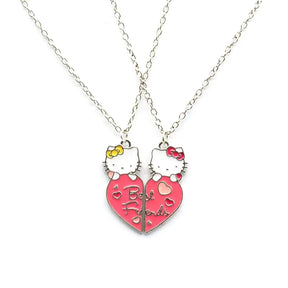 Sanrio Hello Kitty Cute Cartoon Student Kawaii Sweet Creative Fashion Versatile Accessories Couple Best Friend Color Necklace