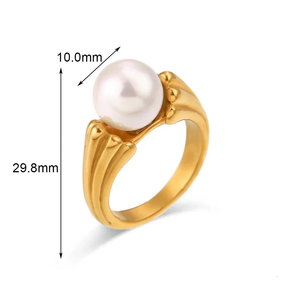 Anéis Elégant com Zircônia e Pérolas