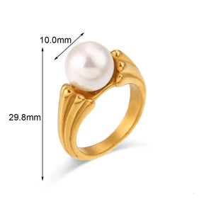 Anéis Elégant com Zircônia e Pérolas