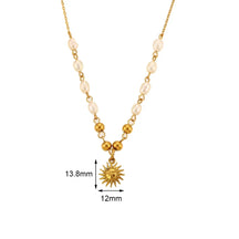 Colar Sol Dourado com Pérolas de Água Doce