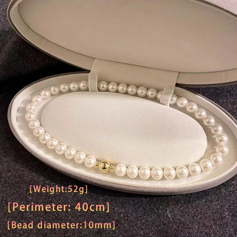 Colar Elegante de Pérolas com Fecho Magnético