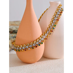 Colar e Pulseira Luxo Zircônia Colorida Burnetts