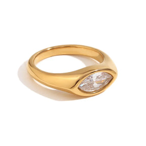 Anel Belle-Horse de Zircão Banhado a Ouro 18K - BT