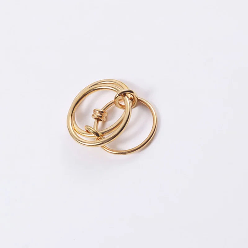 Anel Dourado de Camadas Múltiplas para Mulheres