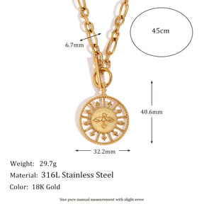 Colar Pingente Totem Pássaro Divino em Ouro 18K
