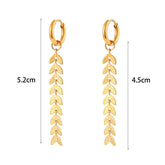 Brincos Elegantes de Ouro 18K com Corrente Oval