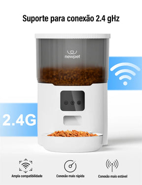 Ração Automática Para Cães e Gatos WiFi Smart Com Gravador De Voz