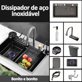 Cuba Aço Inox Escovado - Pia Gourmet Completo