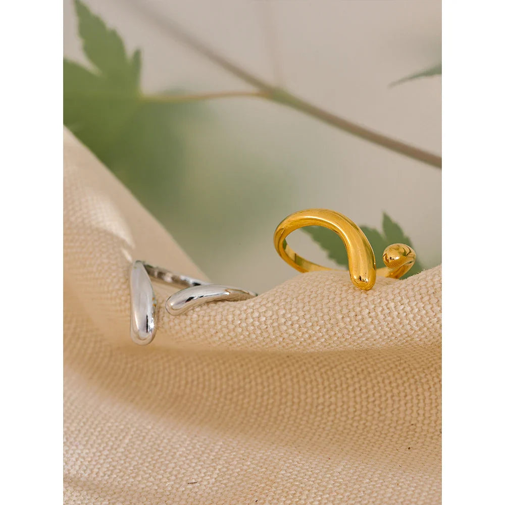 Anel Minimalista Ajustável em Aço Inoxidável 18K