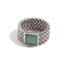 Anel Elegance com Pedra Natural e Zircônia