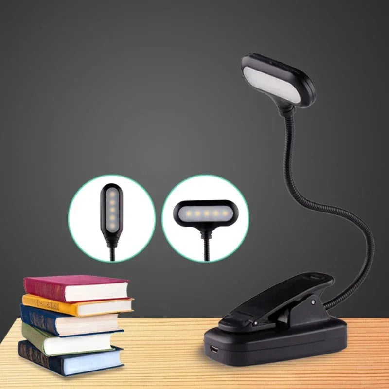 Luz noturna proteção para os olhos lâmpadas led quarto leitura bateria lâmpada de mesa ajustável mini clip-on adequado para viagens usb interior