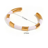 Pulseiras Elegantes de Aço Inoxidável com Esmalte