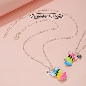 2Pcs/set Cute Koala Pendant Best Friend Forever Girl BFF Chain Necklaces for Daughter Party Birthday Gift Jewelry Wholesale