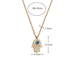 Colar Pingente Olho Grego Zircônia Aço Inoxidável 18K