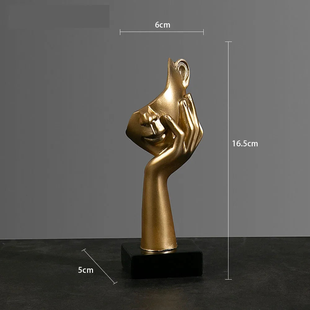 O Silêncio é Ouro - Estatueta Pensador de Arte Abstrata