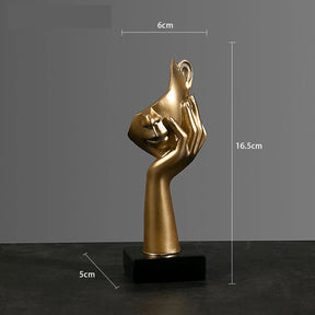 O Silêncio é Ouro - Estatueta Pensador de Arte Abstrata