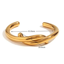 Pulseira Aberta Belle-Cross Banhada a Ouro 18K