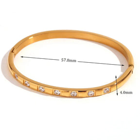 Pulseira Elegante de Ouro 18K com Zircônias