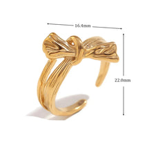 Anel Elegância Laço Banhado a Ouro 18K
