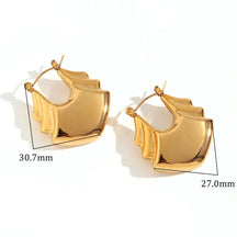 Brincos Elegantes em Camadas de Aço Inoxidável