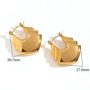 Brincos Elegantes em Camadas de Aço Inoxidável