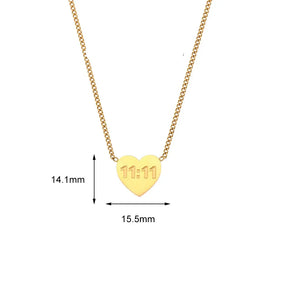 Colar Coração 11:11 Banhado a Ouro 18K Burnetts